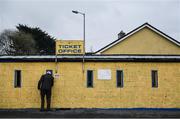 27 November 2016; A supporter buys a ticket from the ticket office ahead of the AIB Leinster GAA Football Senior Club Championship Semi-Final game between St. Columbas and St. Vincent's at Glennon Bros Pearse Park in Longford. Photo by Ramsey Cardy/Sportsfile