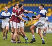27 November 2016; David McGivney of St. Columbas tussles with Daithi Murphy of St. Vincent's during the AIB Leinster GAA Football Senior Club Championship Semi-Final game between St. Columbas and St. Vincent's at Glennon Bros Pearse Park in Longford. Photo by Ramsey Cardy/Sportsfile