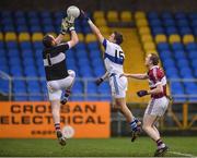 27 November 2016; Tomas Quinn of St. Vincent's in action against Patrick Rogers of St. Columbas during the AIB Leinster GAA Football Senior Club Championship Semi-Final game between St. Columbas and St. Vincent's at Glennon Bros Pearse Park in Longford. Photo by Ramsey Cardy/Sportsfile