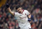 27 November 2016; Chrissy McKaigue of Slaughtneil celebrates after scoring a first half point during the AIB Ulster GAA Football Senior Club Championship Final game between Slaughtneil and Kilcoo at the Athletic Grounds in Armagh. Photo by Oliver McVeigh/Sportsfile