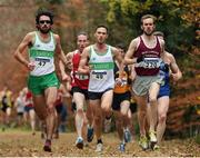 27 November 2016; Eventual winner Mark Christie, right, from Mullingar Harriers, runs alongside three-time reigning winner Mick Clohisey, left, from Raheny Shamrock A.C., who finished second, during the Senior Men's race in the Irish Life Health National Cross Country Championships at the National Sports Campus in Abbotstown, Co Dublin. Photo by Cody Glenn/Sportsfile