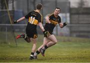 27 November 2016; Daithi Casey of Dr Crokes celebrates with team-mate Gavin O'Shea after scoring their side's first goal during the AIB Munster GAA Football Senior Club Championship Final between Dr. Crokes and The Nire at Mallow GAA Complex in Mallow, Co Cork. Photo by Diarmuid Greene/Sportsfile
