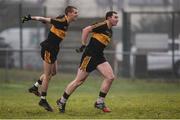 27 November 2016; Daithi Casey of Dr Crokes celebrates with team-mate Gavin O'Shea after scoring their side's first goal during the AIB Munster GAA Football Senior Club Championship Final between Dr. Crokes and The Nire at Mallow GAA Complex in Mallow, Co Cork. Photo by Diarmuid Greene/Sportsfile