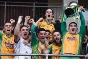 27 November 2016; Captain of Corofin Alan Burke celebrates with his teammates at the end of the AIB Connacht GAA Football Senior Club Championship Final game between St Brigid's and Corofin at Páirc Seán Mac Diarmada in Carrick-on-Shannon, Co Leitrim. Photo by David Maher/Sportsfile