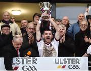27 November 2016 Francis McEldowney of Slaughtneil holds aloft the Seamus McFerran cup after the AIB Ulster GAA Football Senior Club Championship Final game between Slaughtneil and Kilcoo at the Athletic Grounds in Armagh. Photo by Oliver McVeigh/Sportsfile
