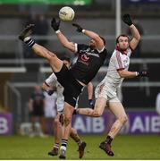 27 November 2016; Felim McGreevy of Kilcoo in action against Padraig Cassidy of Slaughtneil during the AIB Ulster GAA Football Senior Club Championship Final game between Slaughtneil and Kilcoo at the Athletic Grounds in Armagh. Photo by Philip Fitzpatrick/Sportsfile