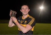 27 November 2016; Hat-trick goalscorer and man of the match Daithi Casey of Dr Crokes with his AIB MOTM award after the game after the AIB Munster GAA Football Senior Club Championship Final between Dr. Crokes and The Nire at Mallow GAA Complex in Mallow, Co Cork. Photo by Diarmuid Greene/Sportsfile