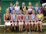 27 November 2016; Top 12 finishers in the Under 18 Girls' race during the Irish Life Health National Cross Country Championships at the National Sports Campus in Abbotstown, Co Dublin. Photo by Cody Glenn/Sportsfile