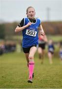 27 November 2016; Amy Hayde, Newport A.C., on her way to winning the Under 14 Girls' race during Irish Life Health National Cross Country Championships at the National Sports Campus in Abbotstown, Co Dublin. Photo by Cody Glenn/Sportsfile