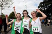 17 April 2011; Winners of the Senior Womens Road Relay Team, from left, Fionualla Britton, Úna Britton and Aishling Growney, Kilcoole A.C. Woodie’s DIY Road Relay Championships of Ireland. Raheny, Dublin. Picture credit: Tomas Greally / SPORTSFILE