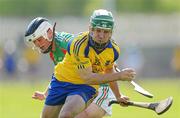 17 April 2011; Eamon Kenny, Roscommon, in action against Greg Henry, Mayo. Allianz GAA Hurling Division 3B Final, Mayo v Roscommon, Carrick-on-Shannon, Leitrim. Picture credit: Ray Ryan / SPORTSFILE