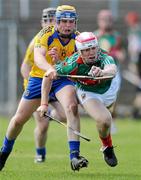 17 April 2011; Derek McConn, Mayo, in action against Peter Kellehan, Roscommon.  Allianz GAA Hurling Division 3B Final, Mayo v Roscommon, Carrick-on-Shannon, Leitrim. Picture credit: Ray Ryan / SPORTSFILE