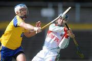 17 April 2011; Donal O'Brien, Mayo, in action against Kevin Conneely, Roscommon.  Allianz GAA Hurling Division 3B Final, Mayo v Roscommon, Carrick-on-Shannon, Leitrim. Picture credit: Ray Ryan / SPORTSFILE