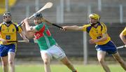 17 April 2011; Ronan Cullinane, Mayo, in action against Brian Donnelly, Roscommon. Allianz GAA Hurling Division 3B Final, Mayo v Roscommon, Carrick-on-Shannon, Leitrim. Picture credit: Ray Ryan / SPORTSFILE