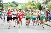 17 April 2011; The start of the Master Mens Road Relay. Woodie’s DIY Road Relay Championships of Ireland. Raheny, Dublin. Picture credit: Tomas Greally / SPORTSFILE