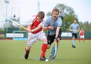 17 April 2011; David Best, left, Cookstown, in action against David Cole, Monkstown. ESB Electric Ireland Men's Irish Senior Cup Final, Cookstown v Monkstown, National Hockey Stadium, UCD, Belfield, Dublin. Picture credit: Barry Cregg / SPORTSFILE