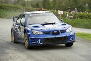 17 April 2011; Tim McNulty and Paul Kiely in their Subaru Impreza on their way to winning the Monaghan Stage. Monaghan Stages Rally, round 2, of the National and Border Rally Championsip. Picture credit: Philip Fitzpatrick / SPORTSFILE