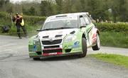 17 April 2011; Robert Barrable and Damien Connolly in their Skoda Fabia in action during the Monaghan Stage. Monaghan Stages Rally, round 2, of the National and Border Rally Championsip. Picture credit: Philip Fitzpatrick / SPORTSFILE