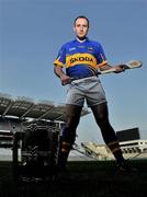 19 April 2011; Pictured at the announcement of Skoda as the new sponsor for Tipperary GAA and the unveiling of the new Tipperary GAA strip for 2011 is Tipperary hurler Eoin Kelly. The three year sponsorship agreement which begins following the 2011 National Leagues will see Skoda Ireland invest approx €200,000 per annum into the Premier County. The full sponsorship of Tipperary GAA covers both the hurling and football codes and includes all grades from minor to senior inter-county teams. As part of the sponsorship agreement, the new look Tipperary jersey was unveiled displaying the Skoda brand name. Croke Park, Dublin. Picture credit: Brian Lawless / SPORTSFILE