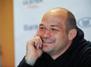 19 April 2011; Ulster's Rory Best speaking during a press conference ahead of their Celtic League match against Connacht on Friday night. Ulster Rugby Squad Press Conference, Newforge Training Ground, Belfast, Co. Antrim. Picture credit: Oliver McVeigh / SPORTSFILE