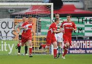 19 April 2011; Eoin Doyle, Sligo Rovers, carries the ball from the Shamrock Rovers goalmouth after scoring his side's first goal. Setanta Sports Cup Semi-Final 2nd Leg, Shamrock Rovers v Sligo Rovers, Tallaght Stadium, Tallaght, Co. Dublin. Picture credit: Barry Cregg / SPORTSFILE