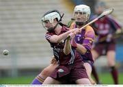 17 April 2011; Tara Rutledge, Galway, in action against Mary Leacy, Wexford. Irish Daily Star Camogie League, Division 1, Final, Galway v Wexford, Semple Stadium, Thurles, Co. Tipperary. Picture credit: Brian Lawless / SPORTSFILE