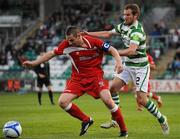 19 April 2011; Danny Ventre, Sligo Rovers, is fouled by Pat Smullen, Shamrock Rovers. Setanta Sports Cup Semi-Final 2nd Leg, Shamrock Rovers v Sligo Rovers, Tallaght Stadium, Tallaght, Co. Dublin. Picture credit: Barry Cregg / SPORTSFILE