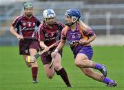17 April 2011; Katrina Parrock, Wexford, in action against Regina Glynn, Galway. Irish Daily Star Camogie League, Division 1, Final, Galway v Wexford, Semple Stadium, Thurles, Co. Tipperary. Picture credit: Brian Lawless / SPORTSFILE