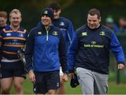 28 November 2016; Leinster backs coach Girvan Dempsey, centre, and Mike Ross of Leinster arrive ahead of squad training at Thornfields, UCD, in Belfield, Dublin. Photo by David Fitzgerald/Sportsfile