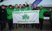 27 November 2016; Members of the Raheny Shamrock Athletic Club celebrate after winning their first-ever Senior Men's Club Championship during the Irish Life Health National Cross Country Championships at the National Sports Campus in Abbotstown, Co Dublin. Photo by Cody Glenn/Sportsfile