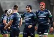 29 November 2016; John Cooney, left, Tiernan O'Halloran and Quinn Roux of Connacht during squad training at The Sportsground in Galway. Photo by Sam Barnes/Sportsfile