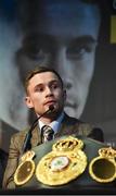 29 November 2016; Carl Frampton WBA featherweight champion during a press conference at the Europa Hotel in Belfast. Photo by Oliver McVeigh/Sportsfile