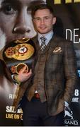 29 November 2016; WBA featherweight champion Carl Frampton during a press conference at the Europa Hotel in Belfast. Photo by Oliver McVeigh/Sportsfile