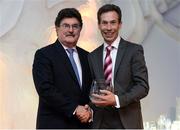 30 November 2016; Eóin Keith is presented with the Ultra Runner of the Year award by John Foley, CEO of Athletics Ireland, at the Irish Life Health National Athletics Awards 2016 at the Crowne Plaza Hotel in Santry, Dublin. Photo by Seb Daly/Sportsfile