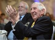 30 November 2016; Ronnie Delany, 1956 1500m Olympic Champion, who was honoured with a special award, applauds fellow recipients at the Irish Life Health National Athletics Awards 2016 at the Crowne Plaza Hotel in Santry, Dublin. Photo by Cody Glenn/Sportsfile