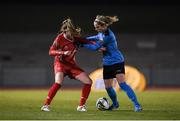 30 November 2016; Siobhan Killeen of Shelbourne in action against Julie-Ann Russell of UCD Waves during the Continental Tyres Women's National League match between Shelbourne and UCD Waves at Morton Stadium in Santry, Dublin. Photo by Stephen McCarthy/Sportsfile