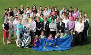 21 April 2011; European Solheim Cup captain Alison Nicholas treated golfers to a ‘once in a lifetime’ clinic in Killarney Golf Club, Kerry. The clinic was part of a tour of the country which will see Nicholas visit 30 golf clubs as part of the Solheim Cup Club Ambassador Programme, a recruitment drive to encourage members to support Europe in the showdown against the USA in September. Visit www.solheimcup.com for more information. European Solheim Cup captain Alison Nicholas with clinic attendees. The Solheim Cup Club Ambassador Programme Golf Clinic, Killarney Golf Club, Kerry. Picture credit: Stephen McCarthy / SPORTSFILE