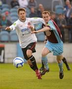 22 April 2011; Stephen McDonnell, Dundalk, in action against Mark O'Brien, Drogheda United. Airtricity League Premier Division, Drogheda United v Dundalk, Hunky Dory Park, Drogheda Co. Louth. Photo by Sportsfile