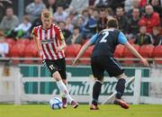 22 April 2011; Stuart McClean, Derry City, in action against Derek Pender, St Patrick's Athletic. Airtricity League Premier Division, Derry City v St Patrick's Athletic, The Brandywell, Derry. Picture credit: Oliver McVeigh / SPORTSFILE