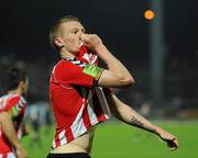 22 April 2011; James McClean, Derry City, celebrates after scoring his side's first goal. Airtricity League Premier Division, Derry City v St Patrick's Athletic, The Brandywell, Derry. Picture credit: Oliver McVeigh / SPORTSFILE