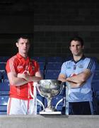 20 April 2011; Pictured at the Allianz Football Division 1 & 2 Finals Preview are Cork's Donncha O'Connor, left, and Dublin's Bryan Cullen. The two side's will play each other in the Allianz Football Division 1 Final on Sunday. Croke Park, Dublin. Picture credit: Matt Browne / SPORTSFILE