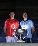 20 April 2011; Pictured at the Allianz Football Division 1 & 2 Finals Preview are Cork's Donncha O'Connor, left, and Dublin's Bryan Cullen. The two side's will play each other in the Allianz Football Division 1 Final on Sunday. Croke Park, Dublin. Picture credit: Matt Browne / SPORTSFILE