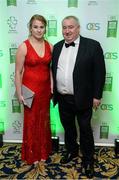 2 December 2016; Noelle Lenihan with her father Jim Lenihan, from Milford, Co Cork, arriving at the OCS Irish Paralympic Awards at the Ballsbridge Hotel in Dublin. Photo by Cody Glenn/Sportsfile