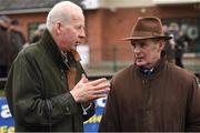 3 December 2016; Trainer Tom Taaffe, left, in conversation with race manager Frank Berry after sending out Peoples Park to win the EasyFix Handicap Steeplechase during the Fairyhouse Winter Festival at Fairyhouse, Co. Meath. Photo by Cody Glenn/Sportsfile