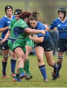 3 December 2016; Meaghan Kenny of Leinster is tackled by Ciara O'Connor of Connacht during the Women's Interprovincial Rugby Championship Round 1 game between Connacht and Leinster at Tuam RFC in Tuam, Co. Galway. Photo by Ray Ryan/Sportsfile