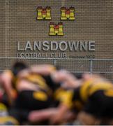 3 December 2016; A general view of Lansdowne Football Club crest at the clubhouse during the Ulster Bank League Division 1A match between Lansdowne and Young Munster at Lansdowne Road in Dublin. Photo by Brendan Moran/Sportsfile