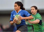 3 December 2016; Eimear Corri of Leinster runs in to score a try during the Women's Interprovincial Rugby Championship Round 1 game between Connacht and Leinster at Tuam RFC in Tuam, Co. Galway. Photo by Ray Ryan/Sportsfile