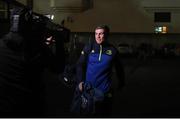 3 December 2016; Luke McGrath of Leinster arrives ahead of the Guinness PRO12 Round 10 match between Leinster and Newport Gwent Dragons at the RDS Arena in Ballsbridge, Dublin. Photo by Brendan Moran/Sportsfile