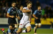 3 December 2016; Stuart McCloskey of Ulster makes a break on his way to scoring a try during the Guinness PRO12 Round 10 match between Cardiff Blues and Ulster at BT Sport Cardiff Arms Park in Cardiff, Wales. Photo by Chris Fairweather/Sportsfile
