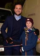 3 December 2016; Mark Berney, age 11, from Drogheda, Co. Louth, with Jamison Gibson-Park of Leinster, at Autograph Alley at the Guinness PRO12 Round 10 match between Leinster and Newport Gwent Dragons at the RDS Arena in Ballsbridge, Dublin. Photo by Seb Daly/Sportsfile